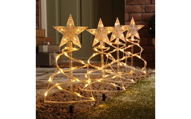 4pk Spiral Pathfinder Christmas Trees In Warm White