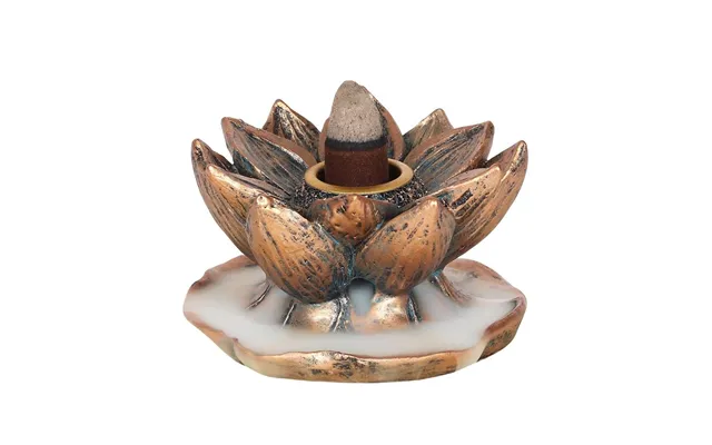 Bronze Lotus Flower Backflow Incense Burner