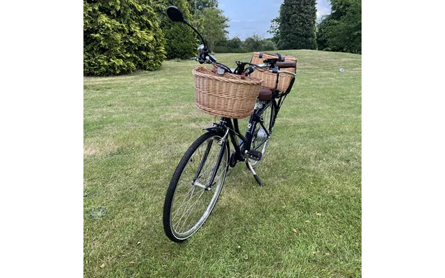 Cambridge Bike Basket - Natural Willow & Leather
