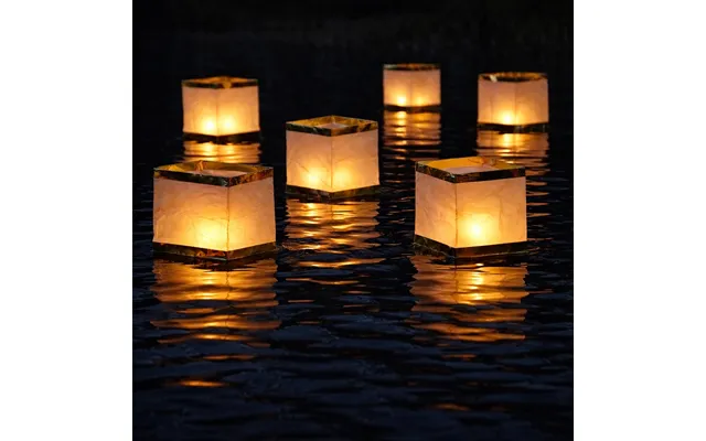 Floating Box Lanterns With Candle 3 Pack