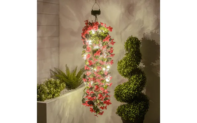 Solar Hot Pink Primrose Hanging Flower Lights