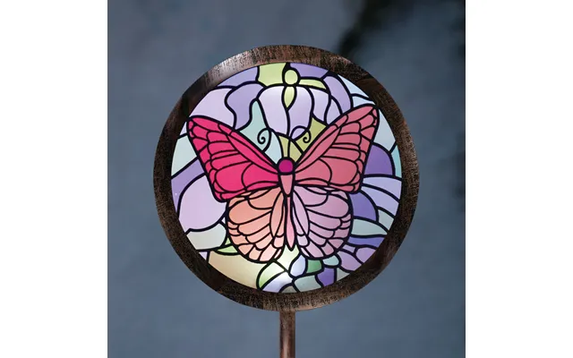 Solar Powered Tiffany Butterfly Garden Stake 89cm