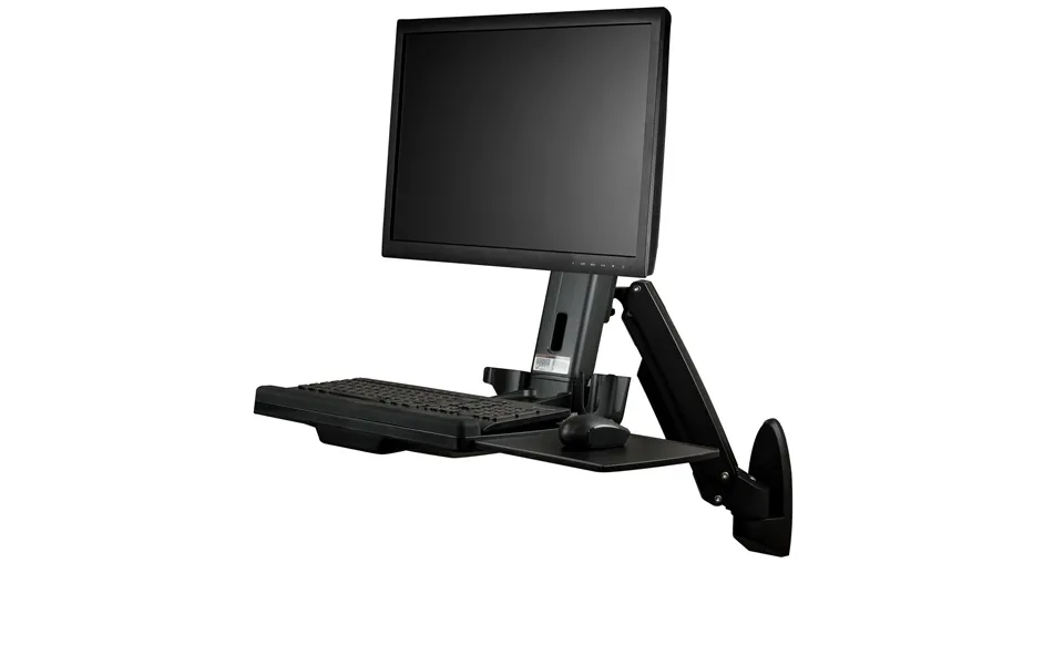 Startech.com Wall Mount Workstation - Articulating Full Motion Standing Desk With Ergonomic Height Adjustable Monitor &
