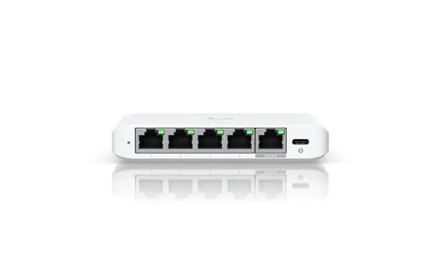 Ubiquiti Unifi Flex Mini 2.5g Managed 2.5g Ethernet 100 1000 2500 Power Over Ethernet Poe Desktop White