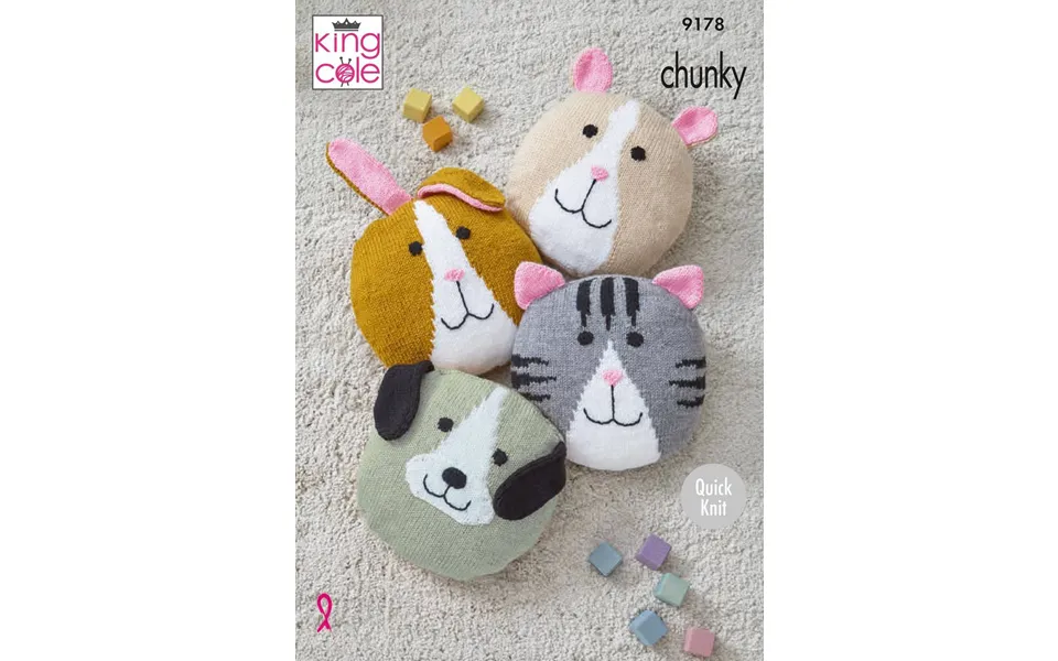 Animal Cushions In King Cole Big Value Chunky 9178