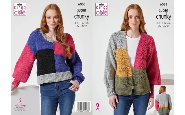Cardigan And Sweater In King Cole Celestial Super Chunky 6063