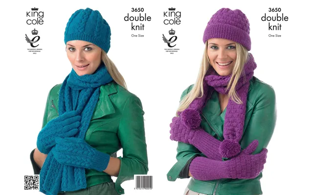 Hats - Scarves And Gloves In King Cole Merino Blend Dk 3650