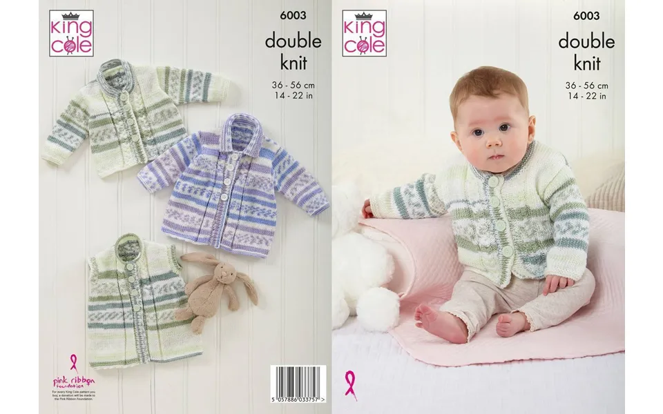 Jacket - Waistcoat And Cardigan In King Cole Cherish Dk 6003
