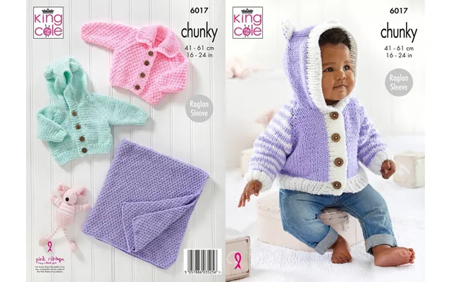 Jackets - Cardigan And Blanket In King Cole Big Value Baby Chunky 6017
