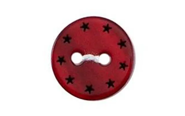 Milward Buttons - Size 12mm, 2 Hole, Little Stars, Red, Pack Of 5