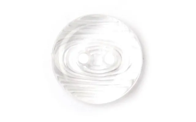 Milward Buttons - Size 12mm, 2 Hole, Swirl Effect, Clear, Pack Of 5