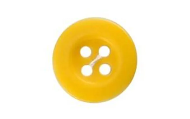 Milward Buttons - Size 12mm, 4 Hole, Yellow, Pack Of 5