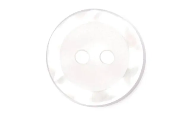 Milward Buttons - Size 13mm, 2 Hole, Pearl Effect, Pearl White, Pack Of 6