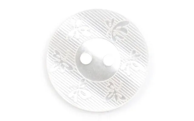 Milward Buttons - Size 17mm, 2 Hole, Flower Effect, White, Pack Of 3