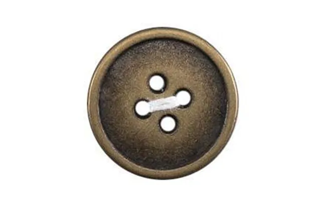 Milward Buttons - Size 17mm, 4 Hole, Brass Effect, Brass, Pack Of 2