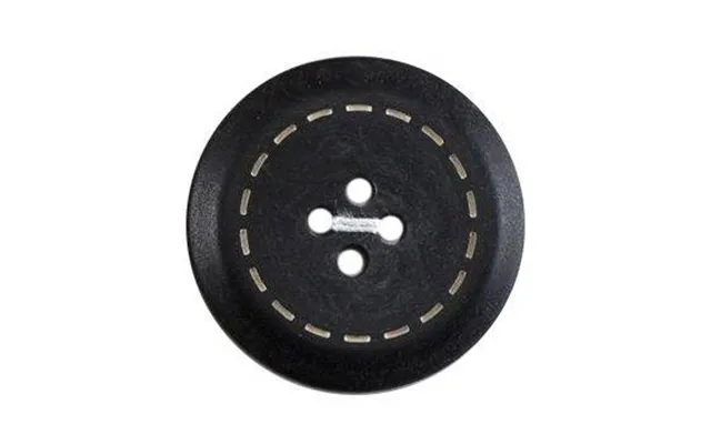 Milward Buttons - Size 17mm, 4 Hole, Circular Stitch Effect, Black, Pack Of 3