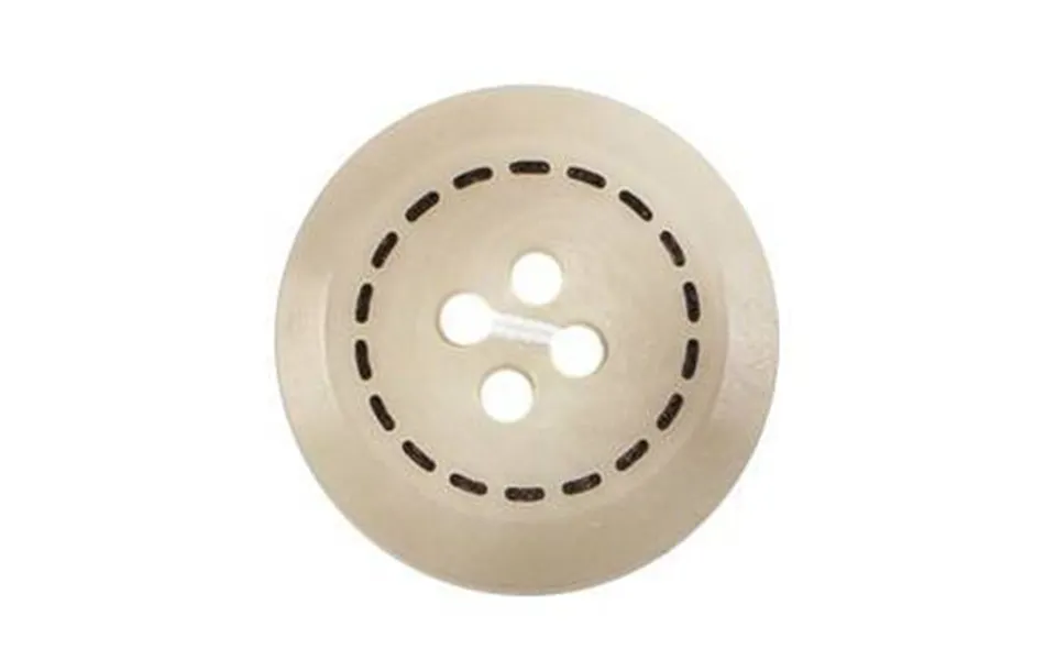 Milward Buttons - Size 20mm, 4 Hole, Circular Stitch Effect, Pearl Cream, Pack Of 2