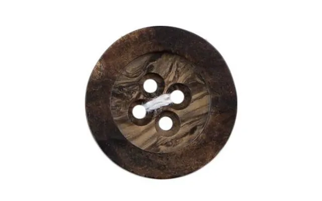 Milward Buttons - Size 22mm, 4 Hole, Wood, Brown, Pack Of 2