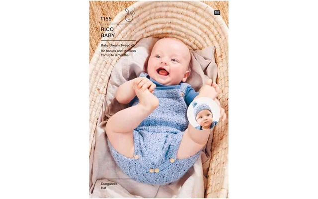 Rico Baby Dream Tweed Dk Dungarees And Matching Hat Pattern 1155