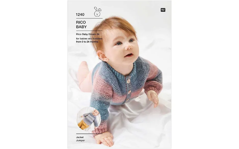 Rico Knitting Pattern Baby Sweater Cardigan Baby Dream Dk 1240