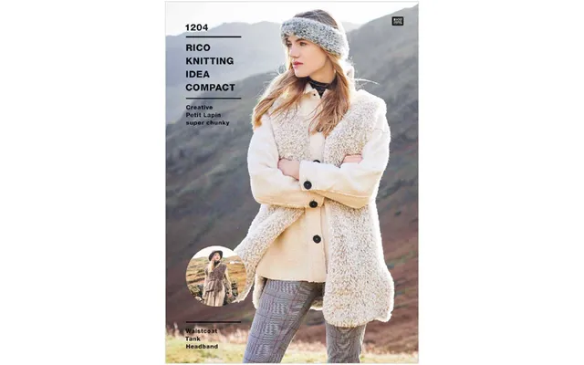 Rico Knitting Pattern Collection In Creative Petit Lapin Super Chunky Waistcoat - Tank & Headband Pattern 1204