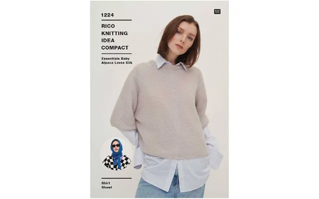 Rico Knitting Pattern Ladies Shirt Sweater & Shawl In Baby Alpaca Silk 1224
