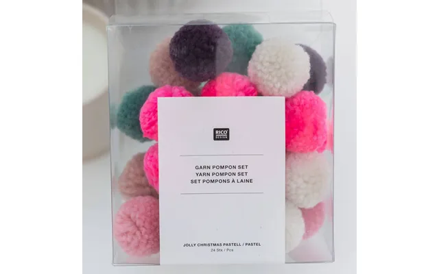 Rico Yarn Pompon Set Of 24 Jolly Pastel Mix