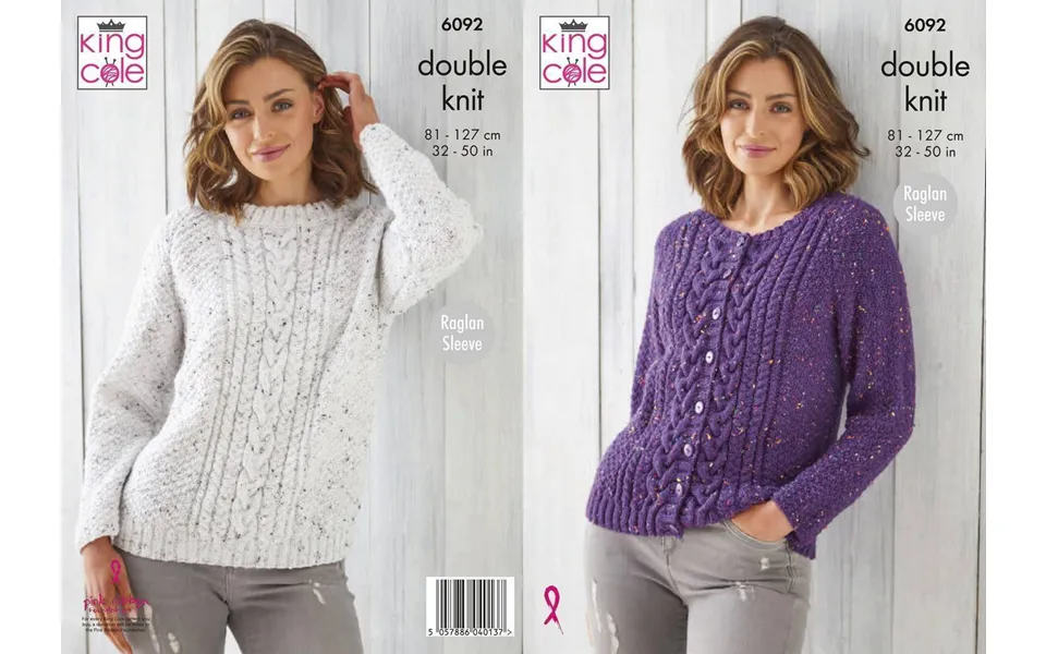 Sweater And Cardigan In King Cole Big Value Tweed Dk 6092