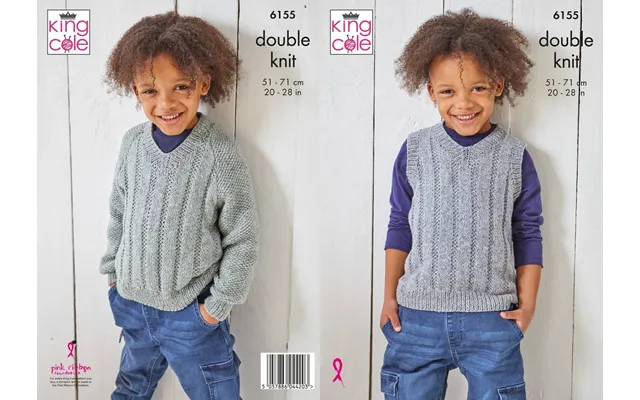 Sweater And Slipover In King Cole Simply Denim Dk 6155