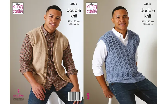 Waistcoat And Sweater Vest In King Cole Cottonsoft Dk 6038