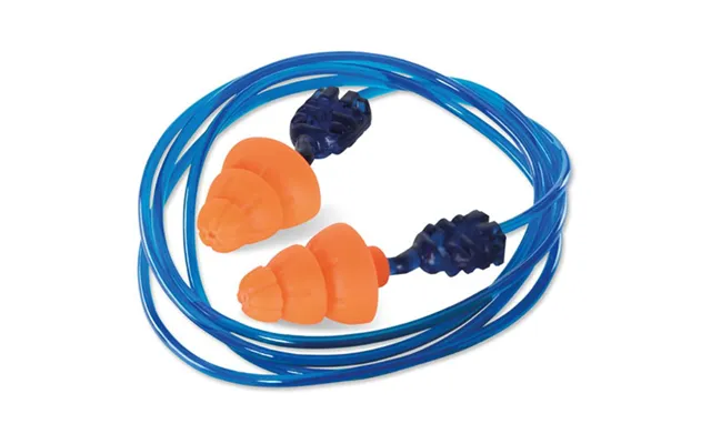 Corded Tri Flange Reusable Ear Plug Snr - Orange