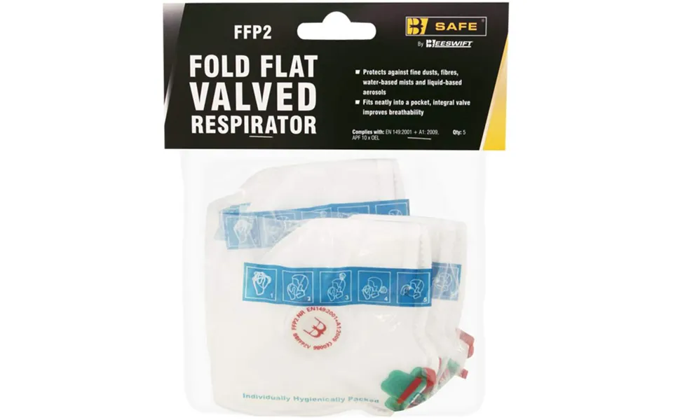 Ffp2v Fold Flat Valved Respirator Pack 5 - White