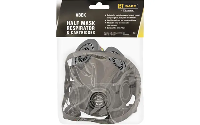 Half Mask Respirator And Abek Cartridges - Grey