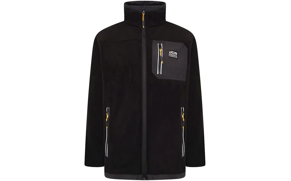 Jcb Trade Fleece Full Zip Black - Medium