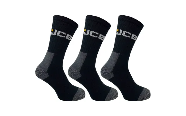 Jcb Work Socks With Added Elastane Black 6-11 3 Pack product image