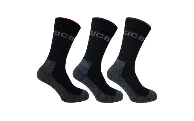 Jcb Work Tough Socks Black Mix 6-11 3 Pack product image