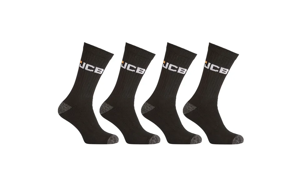Jcb Workwear Apparel Socks Grey H T-black 6-11 4 Pack