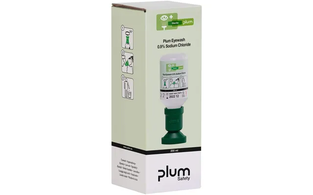 Plum Eyewash 200ml 0.9 Percent Sodium Chloride Eyecup 1 Box - Clear