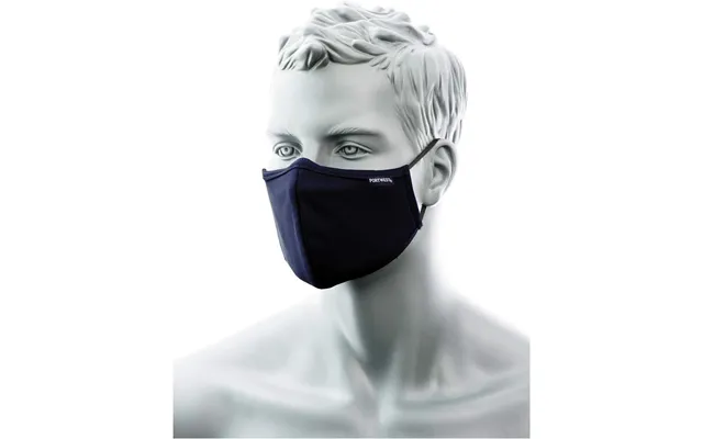 Portwest 2-ply Anti-microbial Fabric Face Mask With Nose Band Pk25 - Navy product image