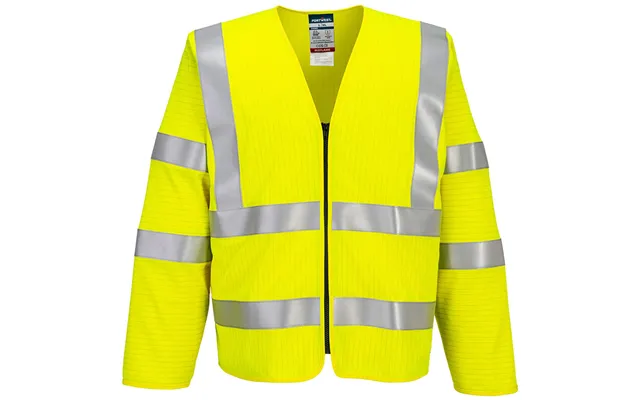 Portwest Bizflame Hi-vis Fr Long Sleeve Zip Vest - Yellow