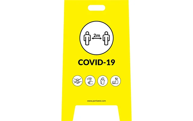 Portwest Covid A Frame Warning Sign - Yellow