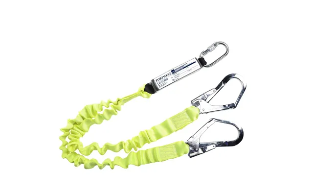 Portwest Double Elasticated Lanyard With Shock Absorber - Yellow