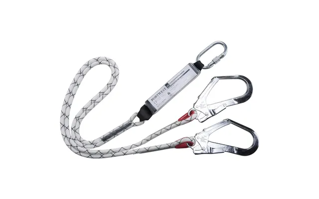 Portwest Double Kernmantle Lanyard With Shock Absorber - White