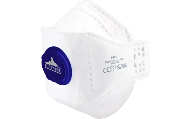 Portwest Eagle Ffp2 Valved Dolomite Fold Flat Respirator - White