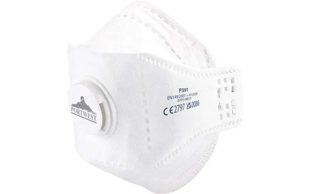 Portwest Eagle Ffp3 Valved Dolomite Fold Flat Respirator - White