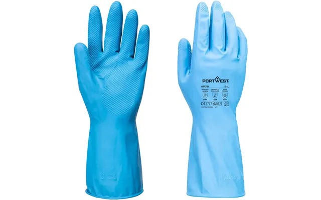 Portwest Fd Chemical B Latex Light Gauntlet Pk12 - Blue
