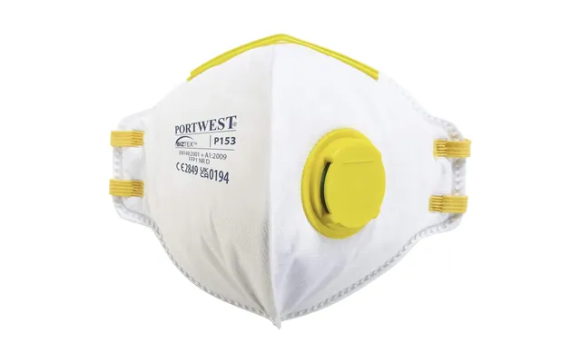 Portwest Ffp1 Valved Dolomite Fold Flat Respirator - White