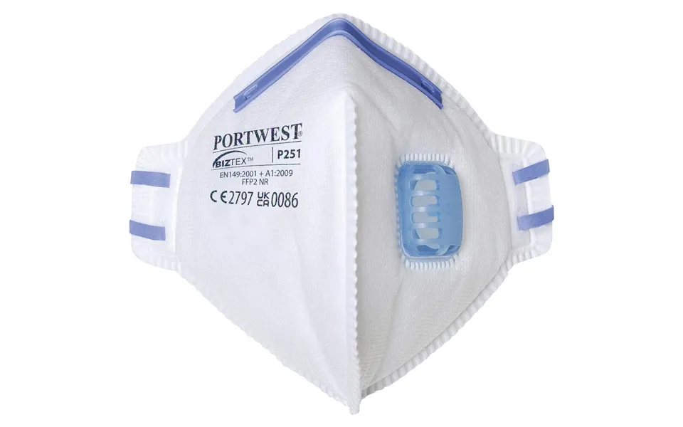 Portwest Ffp2 Valved Fold Flat Respirator - White