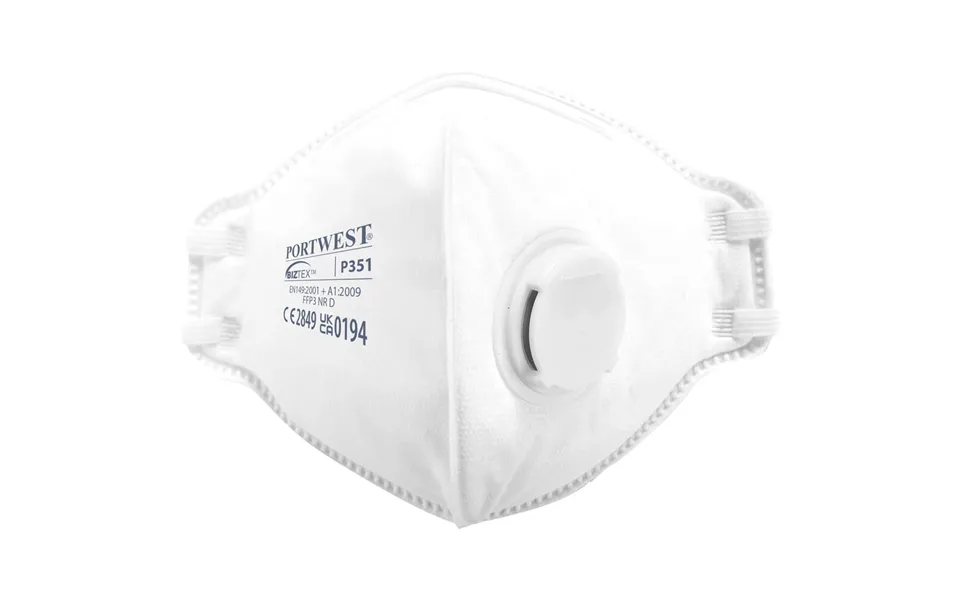 Portwest Ffp3 Valved Dolomite Fold Flat Respirator - White