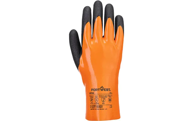 Portwest Grip 15 Nitrile Gauntlet - Orange Black